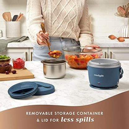 Electric Lunch Box Food Warmer 20oz – Faded Blue - Curated Catalog U1