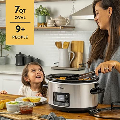 7 Quart Portable Programmable Slow Cooker with Timer - Curated Catalog L3