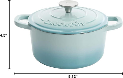 3 Quart Enameled Cast Iron Dutch Oven – Aqua - Curated Catalog P7